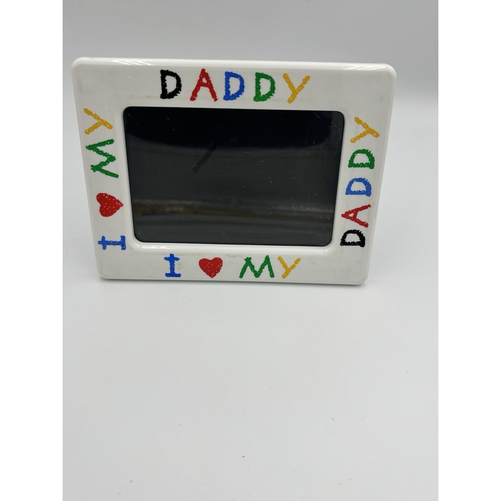 I Love My Daddy Picture Frame Rainbow Lettering White Father's Day Plastic 4 x6